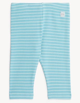 

Unisex,Boys,Girls M&S Collection Cotton Rich Striped Leggings (7lbs - 1 Yr) - Turquoise Mix, Turquoise Mix