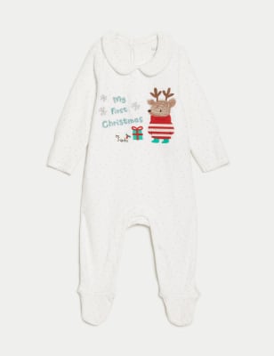 Cotton Rich My First Christmas Sleepsuit(7lbs-1 Yrs)