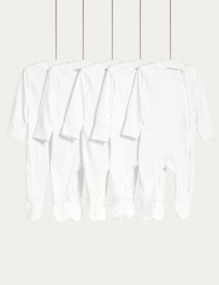 5pk Pure Cotton Sleepsuits (5lbs- 3 Yrs) - LT