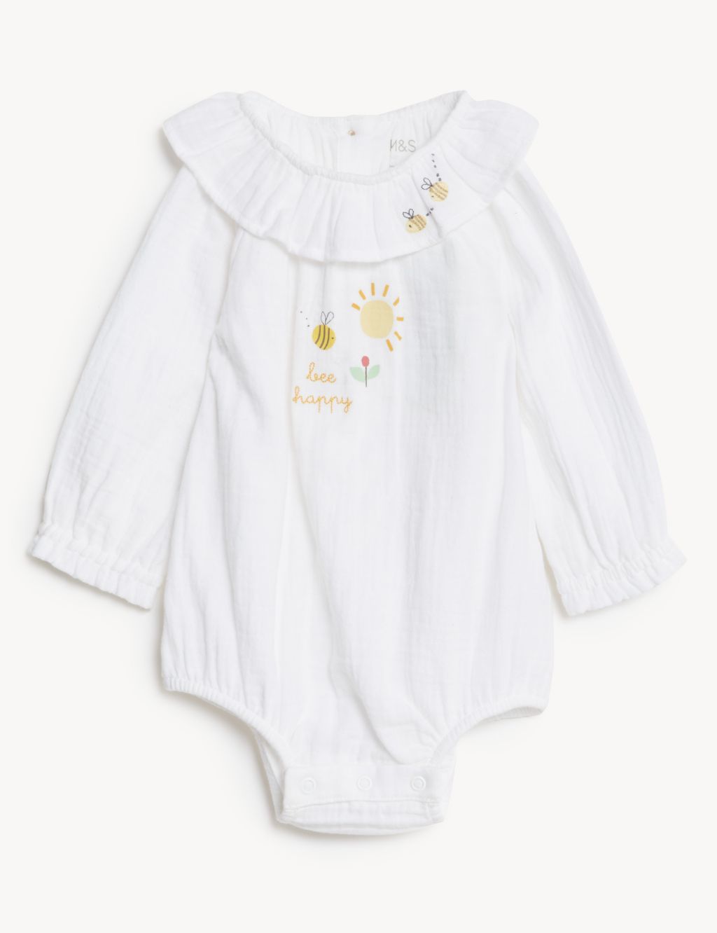 Pure Cotton Frill Bee Bodysuit (7lbs-12 Mths) image 1
