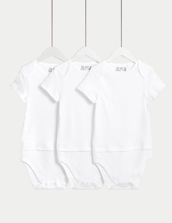 3pk Adaptive Pure Cotton Bodysuits (0 Mths–16 Yrs) - NO
