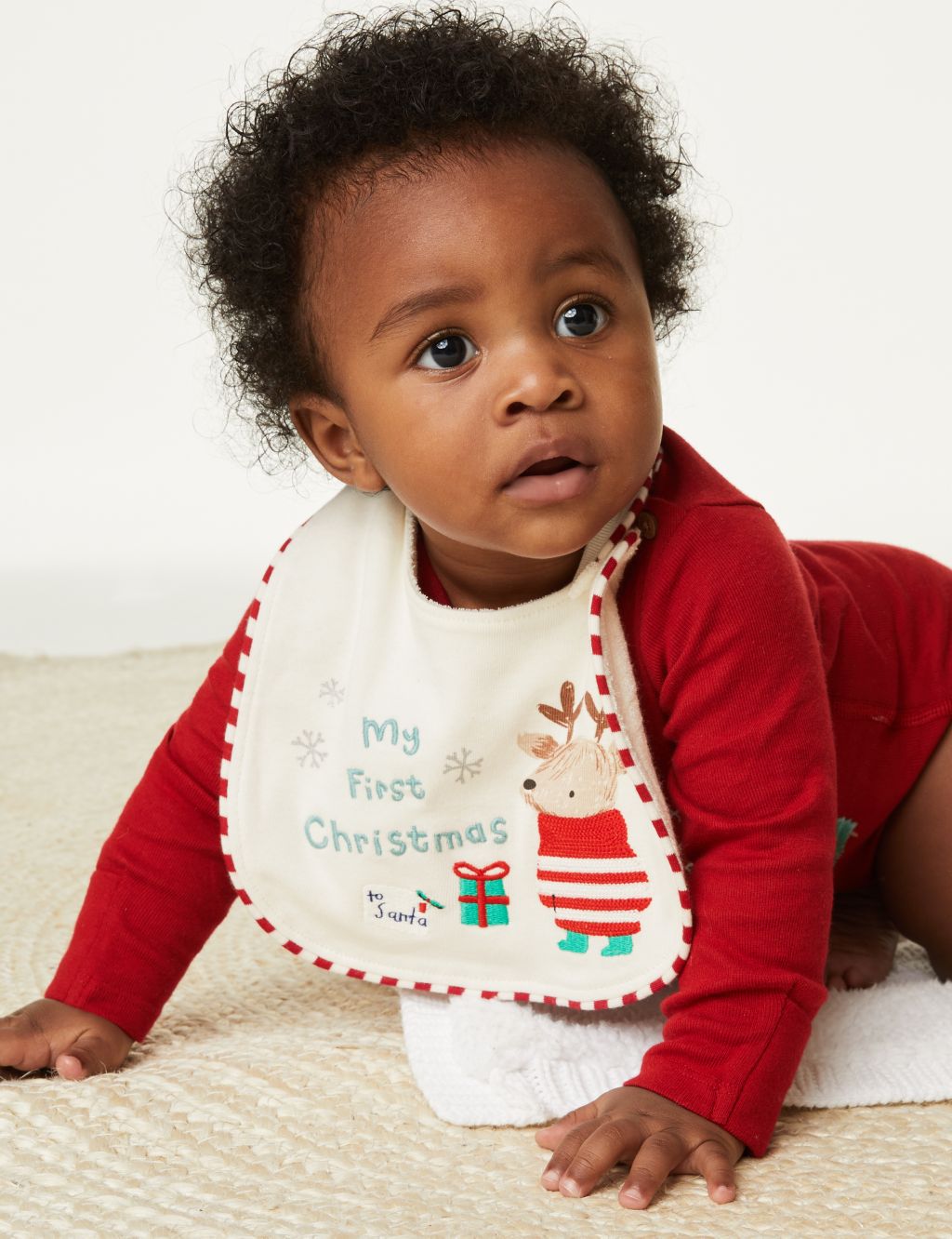 2pc Pure Cotton My First Christmas Outfit (7lbs-1 Yrs) image 1