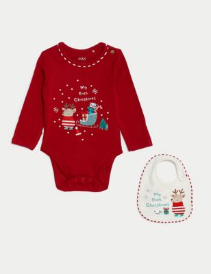 2pc Pure Cotton My First Christmas Outfit (7lbs-1 Yrs)