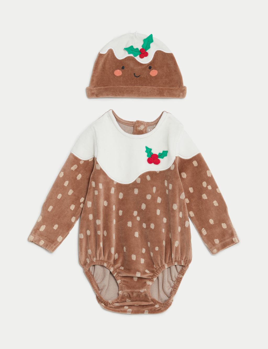 2pc Cotton Rich Christmas Pudding Bodysuit (6½lbs-3 Yrs) image 2