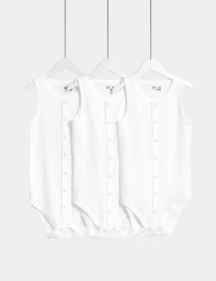 M&S 3pk Adaptive Pure Cotton (7lbs- 16 Yrs) - NB - White, White