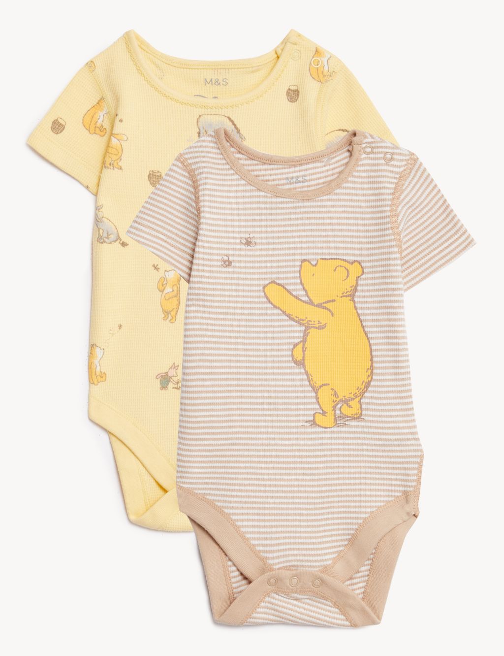 2pk Pure Cotton Winnie the Pooh™ Bodysuits (0-3 Yrs) image 1