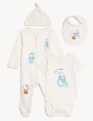 4-delige katoenrijke startset met Peter Rabbit™-motief (0-12 maanden) - BE