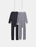 Pack de 2 pijamas para bebé 100% algodón con abertura en la espalda (3-16&nbsp;años)
