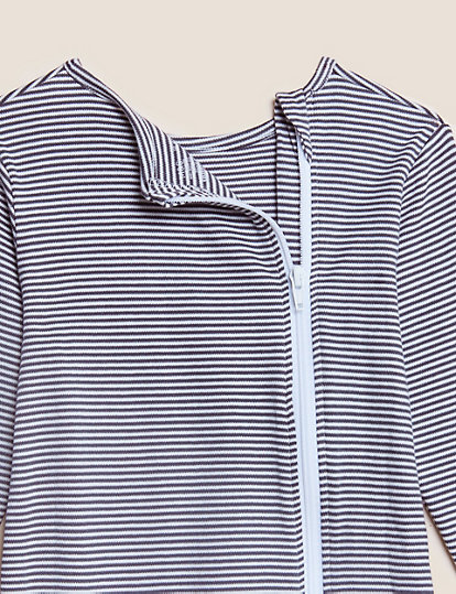 Adaptive Pure Cotton Striped Sleepsuit