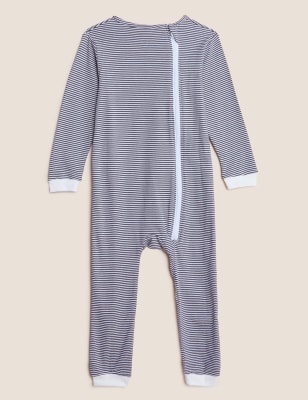 Adaptive Pure Cotton Striped Sleepsuit