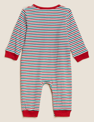 

M&S Collection Pijama para bebé 100% algodón de rayas navideño (0-3 años) - Cream Mix, Cream Mix