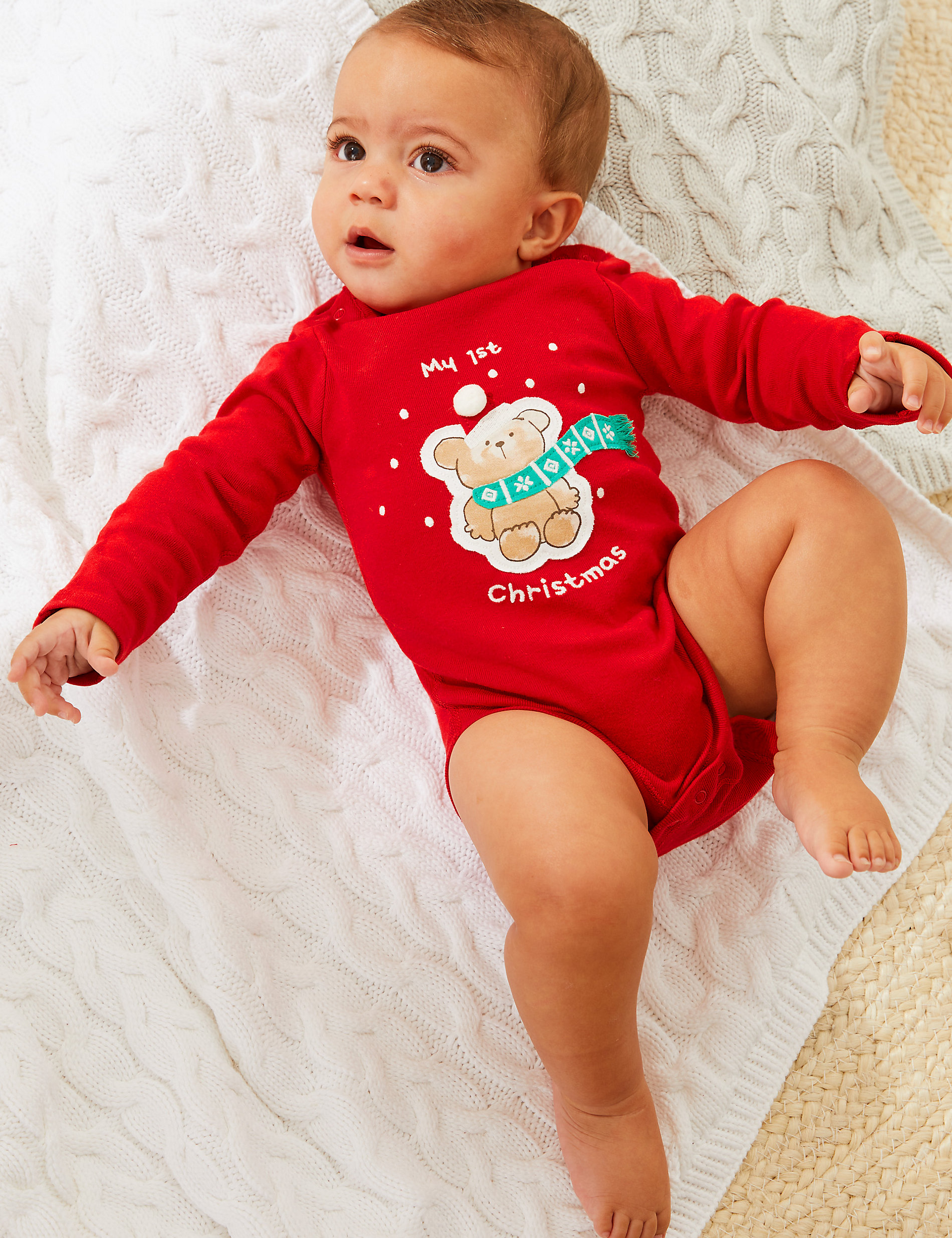Pure Cotton My First Christmas Bodysuit (7lbs - 12 Mths)