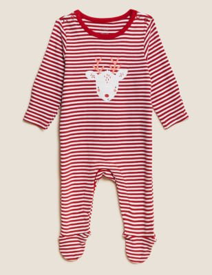

M&S Collection Pack de 3 pijamas para bebé de algodón con diseño navideño (0-3 años) - Red Mix, Red Mix
