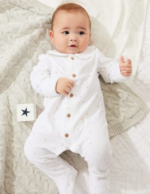 Pijama de bebé de de algodón diseño de estrellas (7 lbs-1 año) | M&S ES