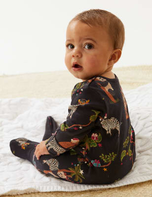 Animal store print sleepsuit