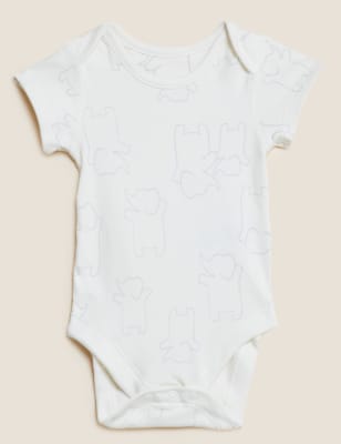 

M&S Collection Pack de 7 bodies 100% algodón orgánico estampados (0-3 años) - Grey, Grey