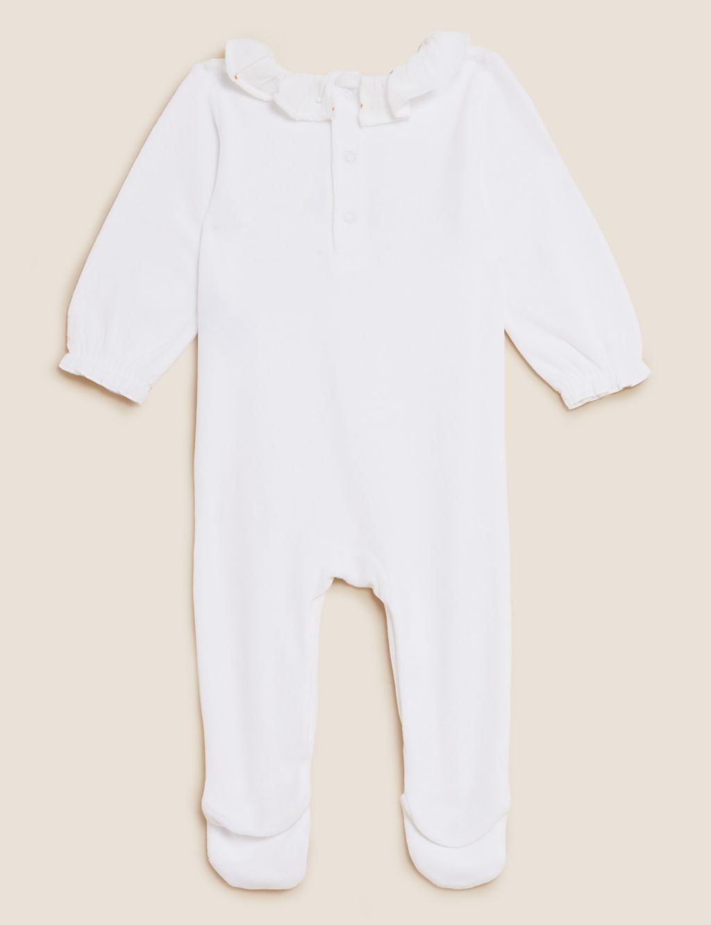Cotton Rich Velour Bee Sleepsuit (7lbs - 1 Yr) image 2