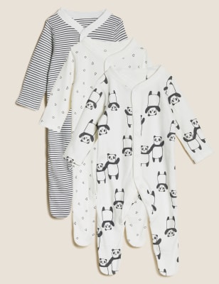 

Unisex,Boys,Girls M&S Collection 3pk Pure Cotton Printed Sleepsuits (5lbs-3 Yrs) - Carbon, Carbon