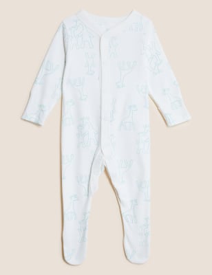 3pk Pure Cotton Printed Sleepsuits (5lbs-3 Yrs)