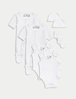 

Unisex,Boys,Girls M&S Collection 8pc Pure Cotton Premature Starter Set - White, White