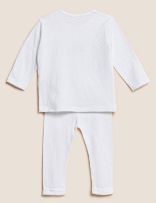 M&S Boys 2pc Cotton Blend Sea Life Print Pyjamas (0-1 Yr)