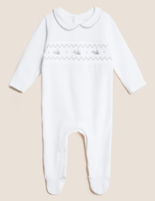 

Boys Cotton Rich Animal Sleepsuit (0-1 Yr) - White, White