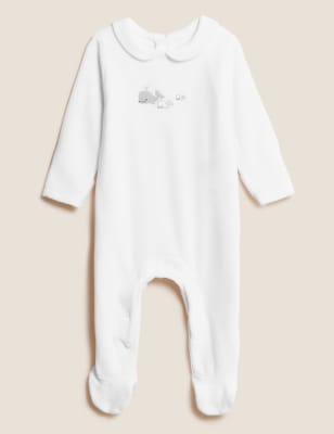 

Boys M&S Collection Cotton Velour Whale Sleepsuit (7lbs - 12 Mths) - White Mix, White Mix
