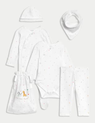 

Unisex,Boys,Girls M&S Collection 6pc Pure Cotton Stars Starter Set (7lbs-9 Mths) - White Mix, White Mix