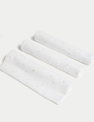 3pk Pure Cotton Stars Muslin Squares - EE