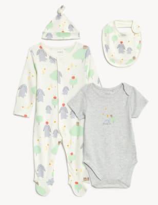 

Unisex,Boys,Girls M&S Collection 4pc Pure Cotton Bunny Set (7lbs - 12 Mths) - Cream Mix, Cream Mix