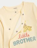 Pure Cotton Little Brother Slogan Sleepsuit (0-9 Mths)