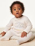 Pure Cotton Striped Uncle Slogan Sleepsuit (7lbs-9 Mths)