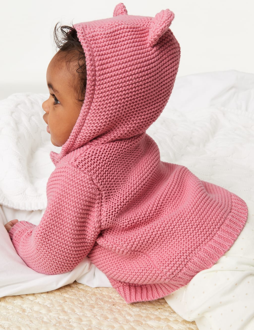 Pure Cotton Chunky Knitted Cardigan (0-3 Yrs) image 6
