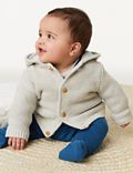 Pure Cotton Chunky Knitted Cardigan (0-3 Yrs)