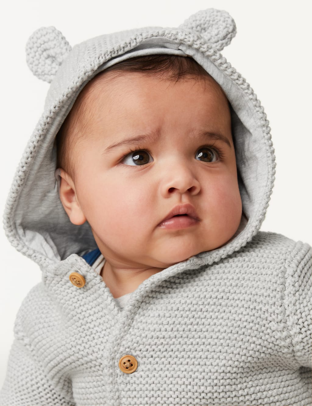 Pure Cotton Chunky Knitted Cardigan (0-3 Yrs) image 4