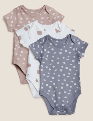 3pk Pure Cotton Printed Bodysuits ( 6½lbs - 3 Yrs) - CH