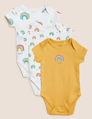 

Unisex,Boys,Girls M&S Collection 3pk Pure Cotton Rainbow Bodysuits (6½lbs - 3 Yrs) - Yellow Mix, Yellow Mix