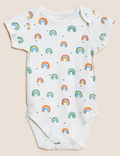 3pk Pure Cotton Rainbow Bodysuits (6½lbs - 3 Yrs)
