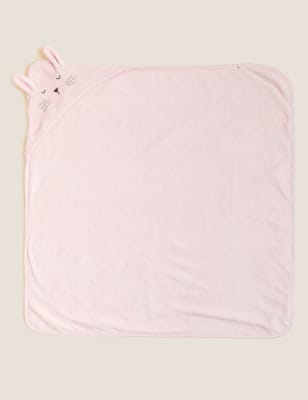 

Girls M&S Collection Cotton Rich Bunny Hooded Towel - Soft Pink, Soft Pink