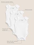 3pk Pure Cotton Premature Bodysuits (3lbs-4lbs)