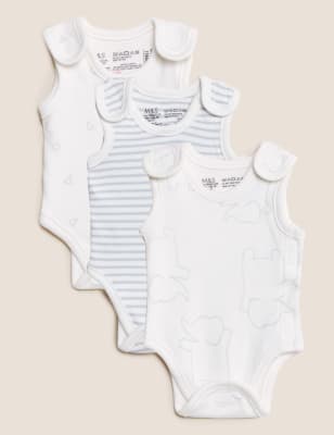 3pk Pure Cotton Premature Bodysuits (3lbs-4lbs) - KR