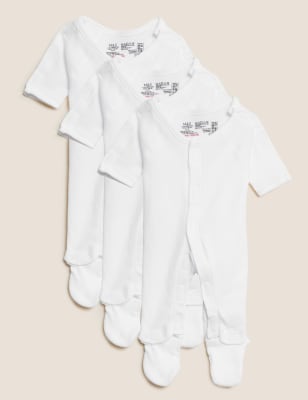 3pk Pure Cotton Premature Sleepsuits (3lbs-4lbs) - FR