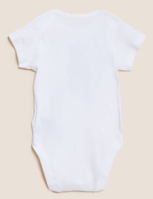 

Unisex,Boys,Girls M&S Collection Pure Cotton Bear Cub Slogan Bodysuit (7lbs - 12 Mths) - White Mix, White Mix