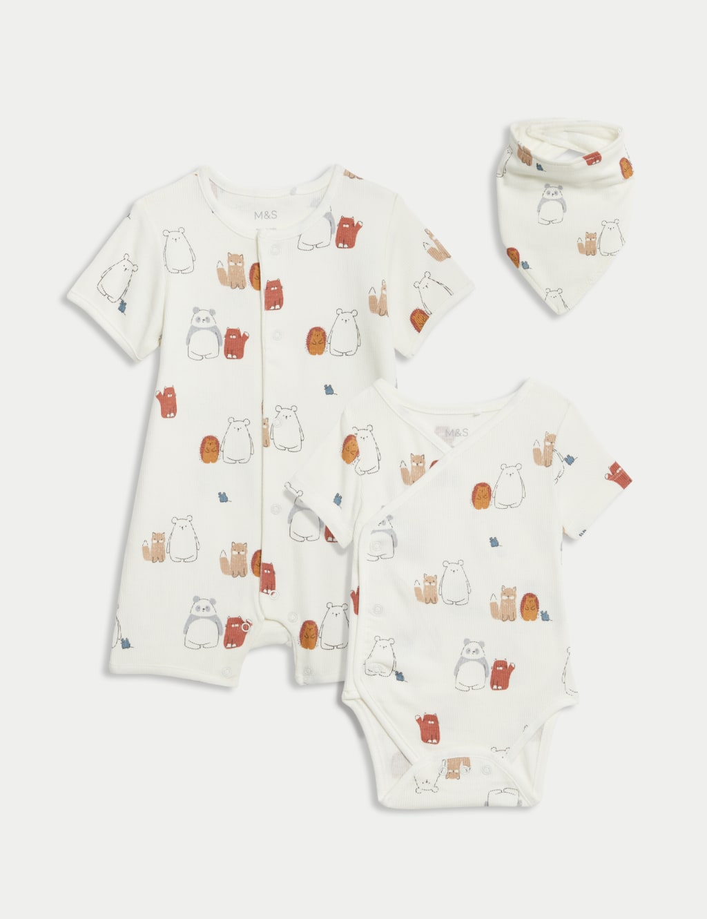 3pc Cotton Rich Bear Print Gift Set (7lbs-1 Yrs)