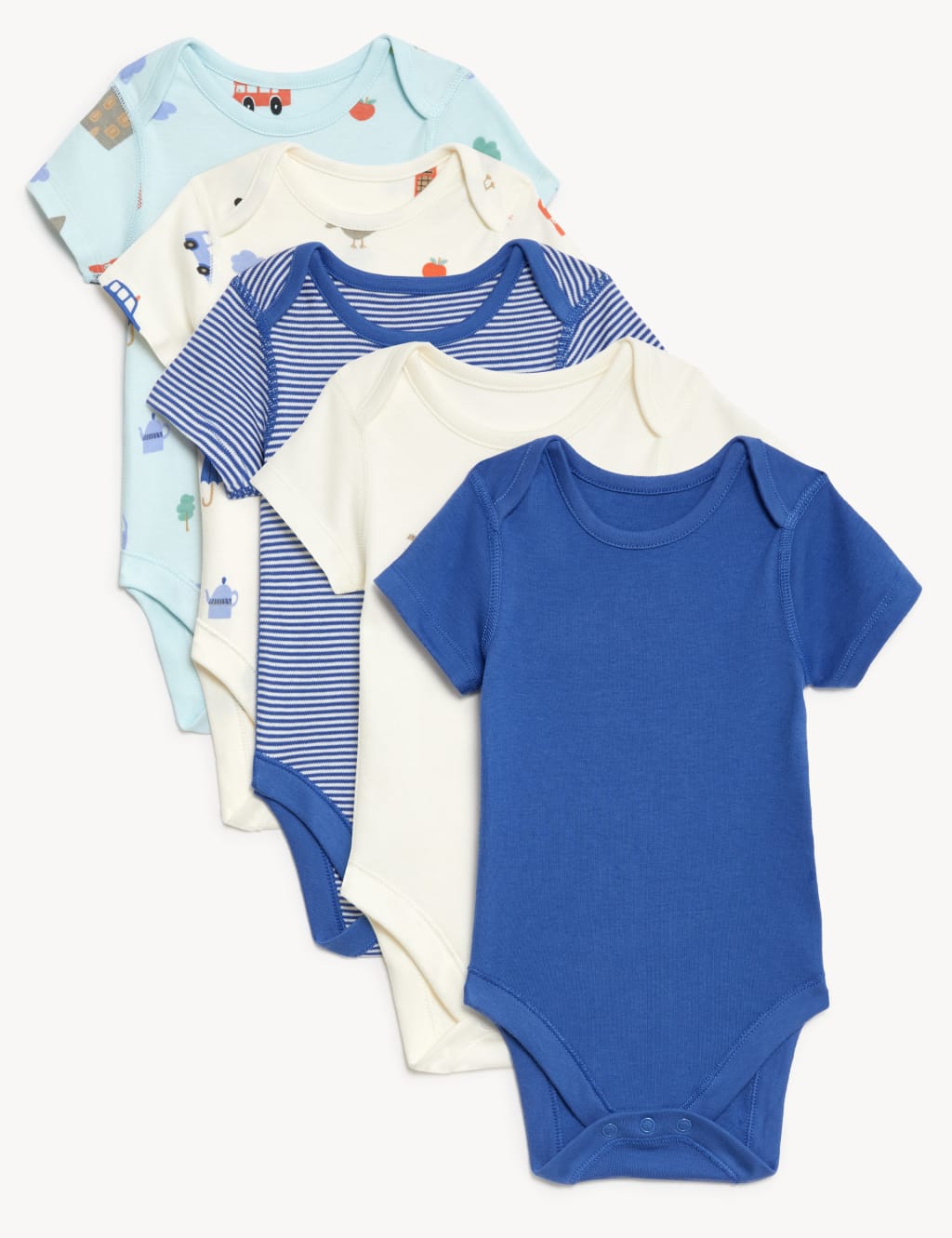 5pk Pure Cotton London Bodysuits (0-3 Yrs) image 1