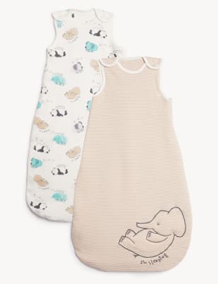 

Unisex,Boys,Girls M&S Collection 2pk Pure Cotton Elephant Sleeping Bags (0-3 Yrs) - Ivory Mix, Ivory Mix