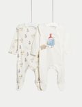 Pack de 2 pijamas de bebé 100% algodón de Paddington™ (0-12&nbsp;meses)