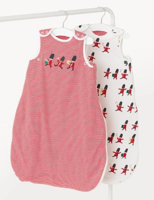 

Unisex,Boys,Girls M&S Collection 2pk Pure Cotton London Soldiers Sleeping Bags (0 - 36 Mths) - Red Mix, Red Mix
