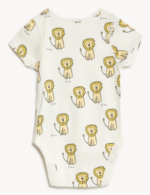 

Unisex,Boys,Girls M&S Collection 3pk Pure Cotton Animal Print Bodysuits (0-3 Yrs) - White Mix, White Mix