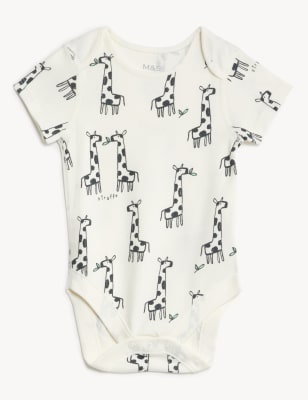 3pk Pure Cotton Animal Print Bodysuits